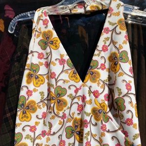 Vintage halter floral print dress